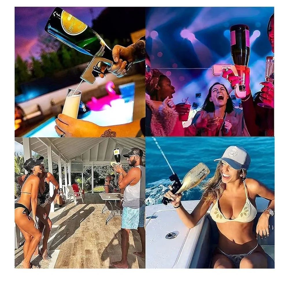 Champagne Gun Lightweight Plastic Sprayer with Adjustable Rubber Plug Birthdays
